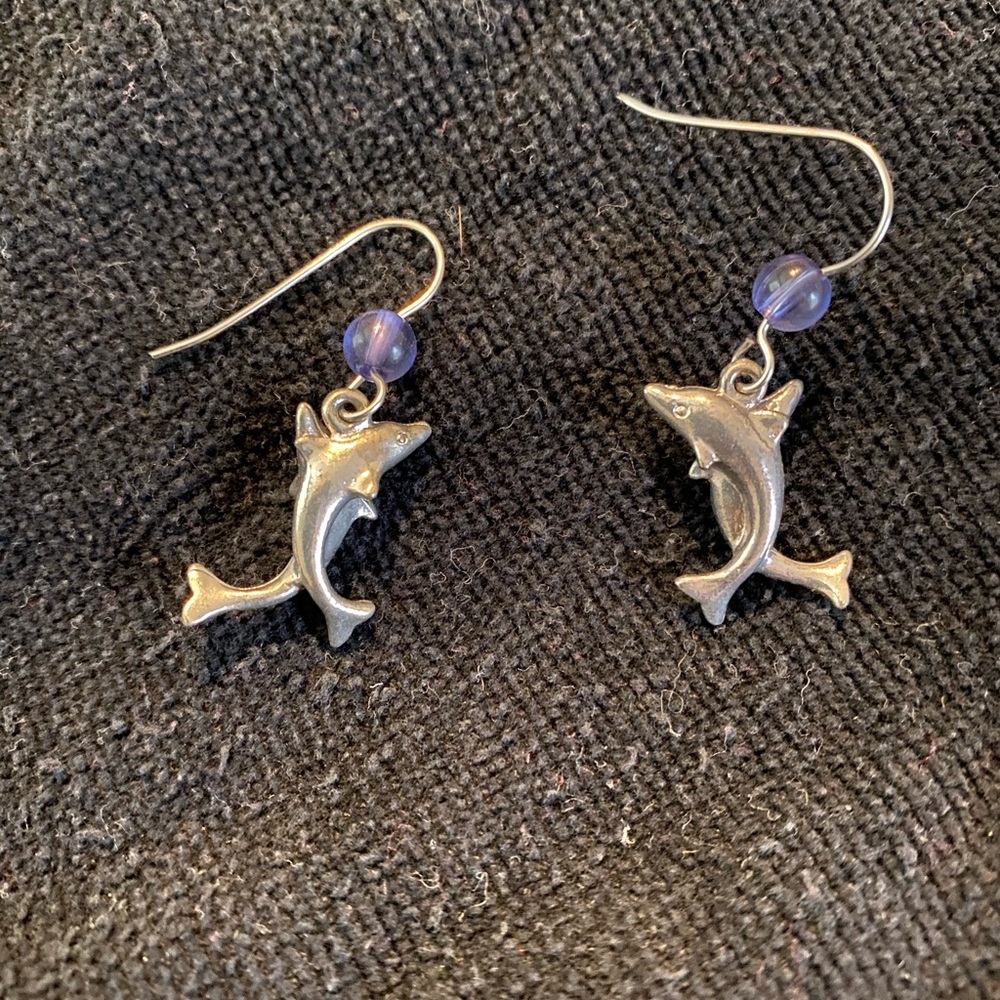Dolphin dangle earrings